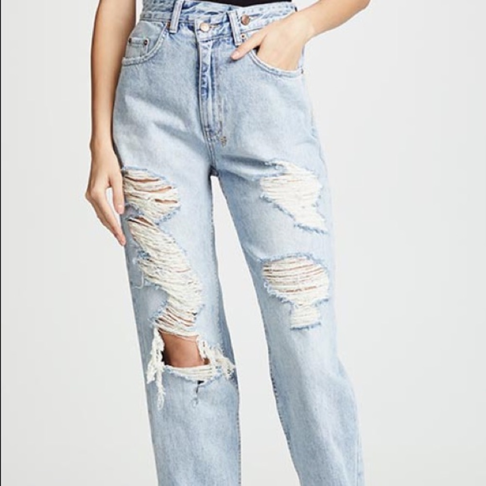 Gap Sexy Boyfriend distressed light denim jean